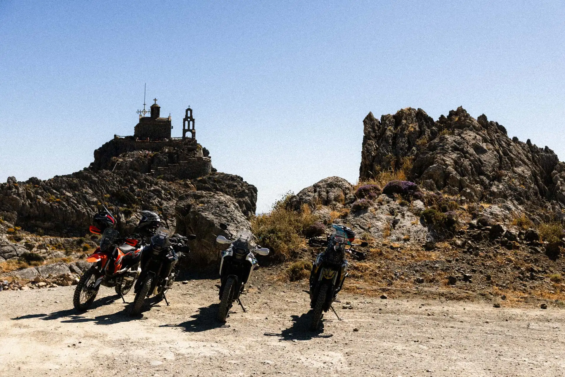 Motorcycle adventure in Crete gorge